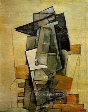 Hombre sentado 3 1915 cubismo Pablo Picasso Pinturas al óleo